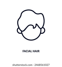 facial hair icon. Thin line facial hair icon from people and relation collection. Outline vector. Editable facial hair symbol can be used web and mobile