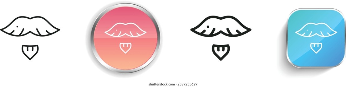 facial hair icon. Thin Linear, Regular and Button Style Design Isolated On White Background