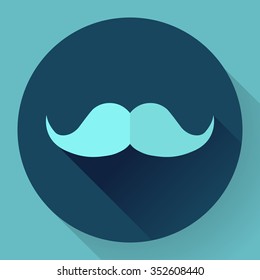Facial hair mustache flat icon for apps and websites.