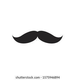 Facial hair mustache flat vector icon for apps and websites