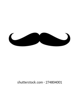 Facial hair mustache (moustache) flat vector icon for apps and websites