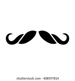 Facial hair mustache (moustache) flat icon for apps, websites and other
