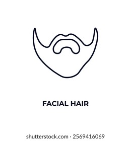 facial hair outline icon. Linear vector from people concept. Thin line facial hair icon isolated on white background