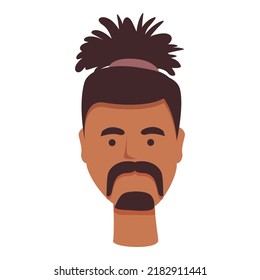 Facial hairstyle icon cartoon vector. African hair. Afro avatar