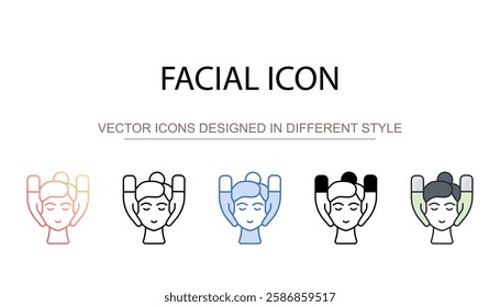 Facial Icon icon design with white background stock illustration