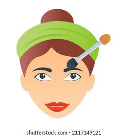 A facial icon in flat modern design 

