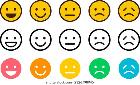 Facial icon set for rating