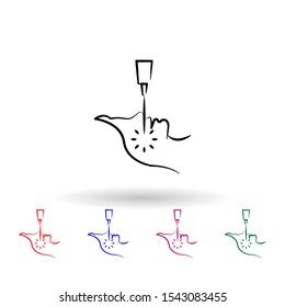 Facial laser surgery multi color icon. Simple outline, thin line vector of antiaging icons for ui and ux, website or mobile application