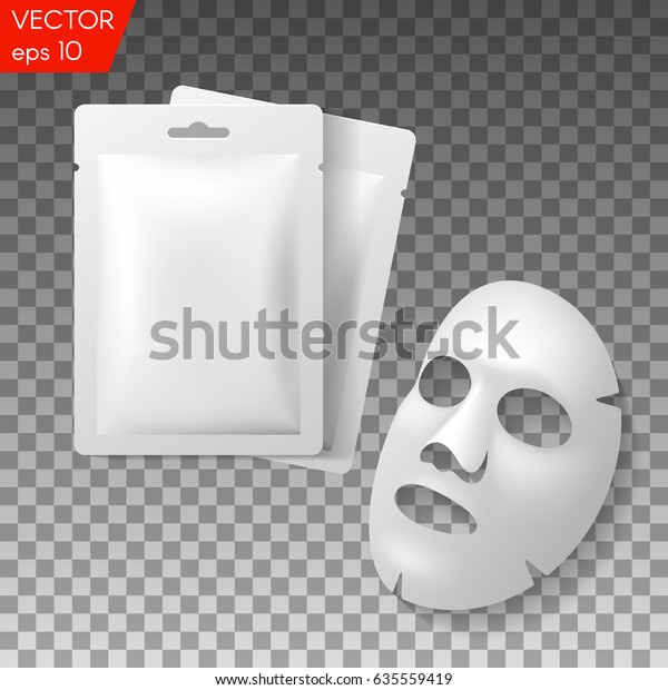 Facial Mask Cosmetics Packaging.\
Package design for face mask on transparent\
background