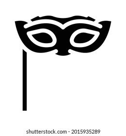 facial mask dancer glyph icon vector. facial mask dancer sign. isolated contour symbol black illustration