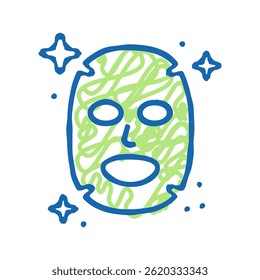 facial mask doodle icon sketch vector. facial mask sign. isolated symbol illustration