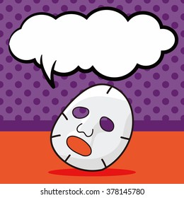 Facial mask doodle, speech bubble