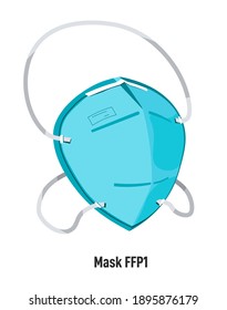 Gesichtsmaske FFP1, Gesundheitswesen und Medizin, Vektorgrafik