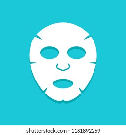 Facial mask flat icon design. Face health care beauty. Cosmetic spa product for clean skin.