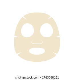 facial mask flat icon design isolated on white background, face health care beauty, cosmetic spa product for clean skin