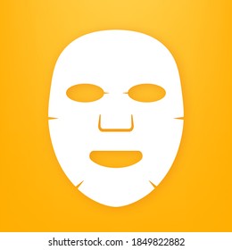 Facial mask flat icon. Medicine, cosmetology and health care. Vector illustration.