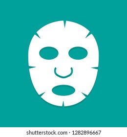 Facial mask flat icon on background. Cosmetology, medicine and health care for the face . Vector in flat style