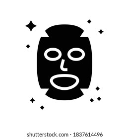 facial mask glyph icon vector. facial mask sign. isolated contour symbol black illustration