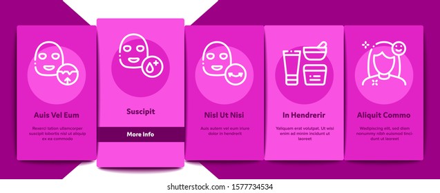 Facial Mask Healthcare Onboarding Mobile App Page Screen. Container Of Vitamin Facial Cream, Cosmetic Skin Care Gel, Woman Silhouette Concept Illustrations