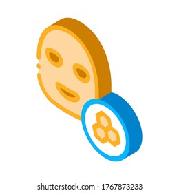 Facial Mask Honeycomb Icon Vector. Isometric Facial Mask Honeycomb sign. color isolated symbol illustration