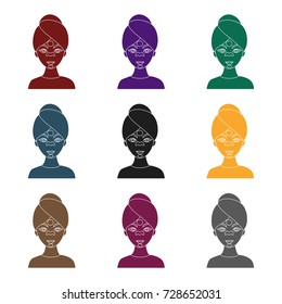 Facial mask icon in black style isolated on white background. Skin care symbol stock vector illustration.