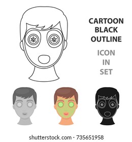 Facial mask icon in cartoon style isolated on white background. Skin care symbol stock vector illustration.