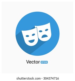 facial mask icon. Circle concept Shadow web buttons. vector illustration. Flat design style
