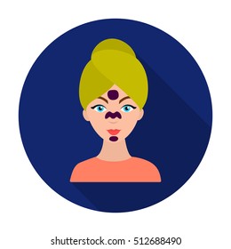 Facial mask icon in flat style isolated on white background. Skin care symbol stock vector illustration.