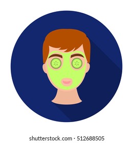 Facial mask icon in flat style isolated on white background. Skin care symbol stock vector illustration.