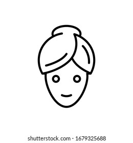 Icono de máscara facial. Gráfico vectorial plano en fondo blanco.