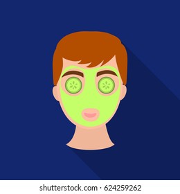 Facial mask icon in flate style isolated on white background. Skin care symbol stock vector illustration.