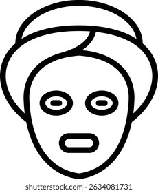 facial mask icon illustration design with outline, this is not made from any AI generation