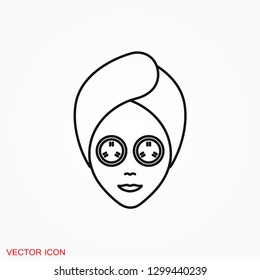 Facial mask icon logo, illustration, vector sign symbol for design