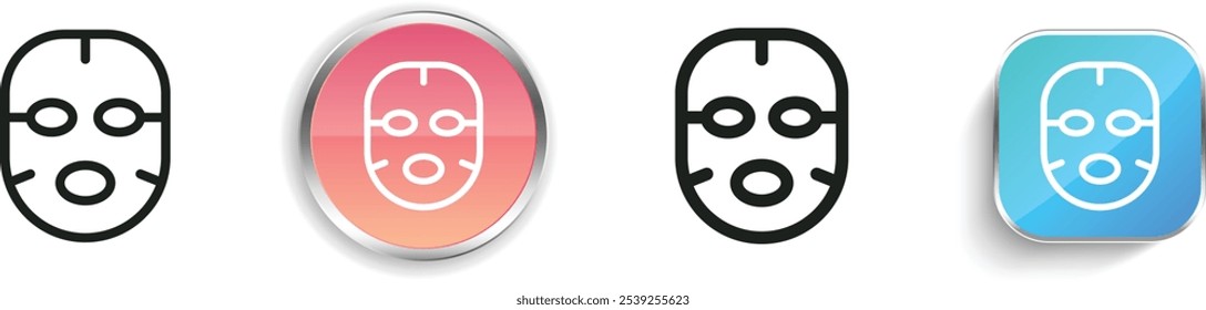 facial mask icon. Thin Linear, Regular and Button Style Design Isolated On White Background