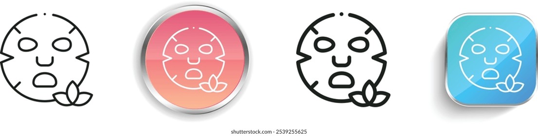 facial mask icon. Thin Linear, Regular and Button Style Design Isolated On White Background