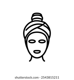 facial mask icon vector, line style icon