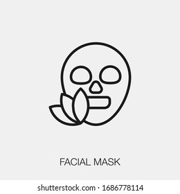 facial mask icon vector. Linear style sign for mobile concept and web design. facial mask symbol illustration. Pixel vector graphics - Vector.
