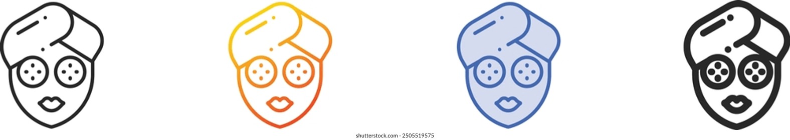 facial mask icon.Thin Linear, Gradient, Blue Stroke and bold Style Design Isolated On White Background