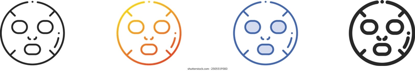facial mask icon.Thin Linear, Gradient, Blue Stroke and bold Style Design Isolated On White Background