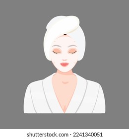 Facial mask illustration vector young woman beautiful design