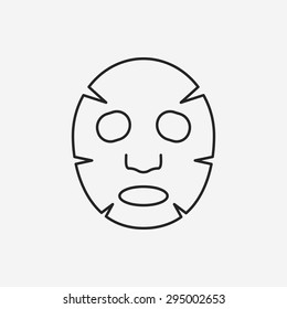 Icono de línea de máscara facial