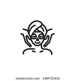 Facial mask line icon. Beauty salon, spa, beautician. Skincare concept. Vector illustration can be used for topics like beauty, service, body care