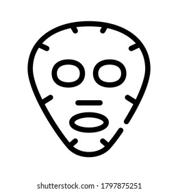 facial mask line icon vector. facial mask sign. isolated contour symbol black illustration