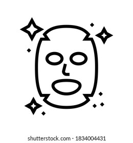 facial mask line icon vector. facial mask sign. isolated contour symbol black illustration