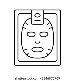 facial mask line icon vector. facial mask sign. isolated contour symbol black illustration