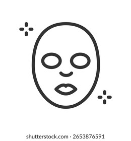 Facial mask linear vector icon isolated on white background