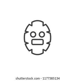 Facial mask outline icon. linear style sign for mobile concept and web design. Cosmetic Sheet Mask simple line vector icon. Symbol, logo illustration. Pixel perfect vector graphics