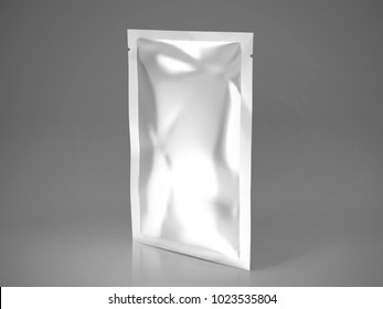 Facial mask package template, blank silver package mockup for design uses in illustration