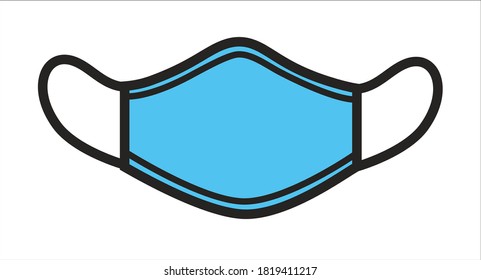 Facial mask protective measures during coronavirus outbreak. Isolated icon of equipment for workers, doctors, lab assistants and sick people. Respirator for allergic personages, vector in flat