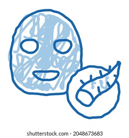 Facial Mask And Scarlet sketch icon vector. Hand drawn blue doodle line art Facial Mask And Scarlet sign. isolated symbol illustration